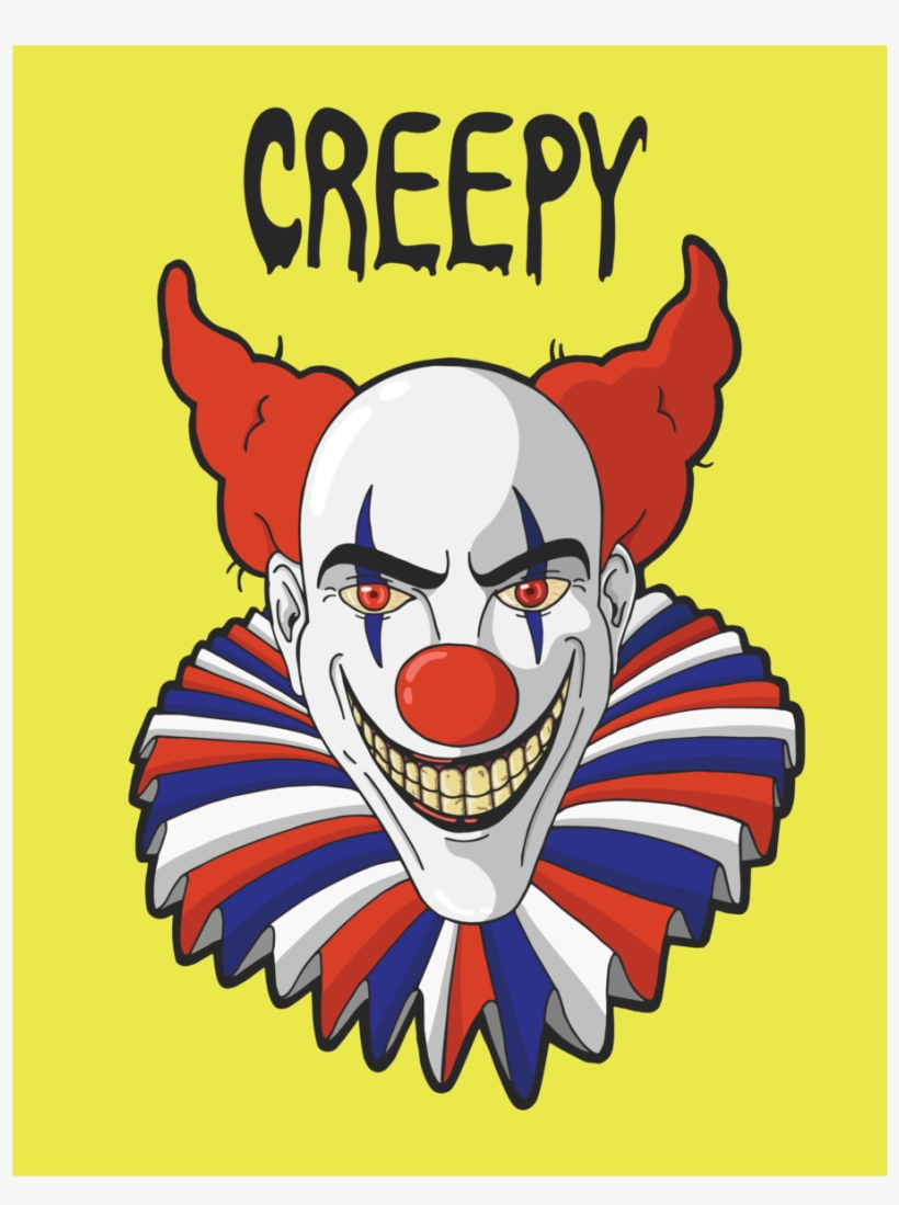 Creepy Clown Print, transparent png download
