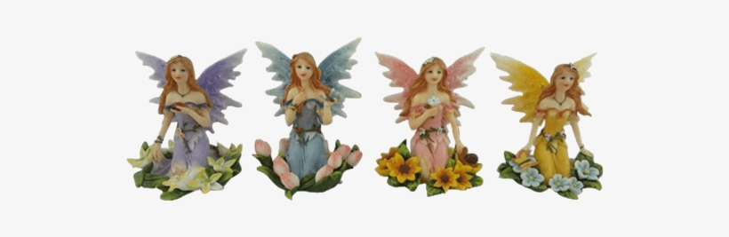 Fairy Sitting On A Flower Bed Set - Figurine, transparent png download