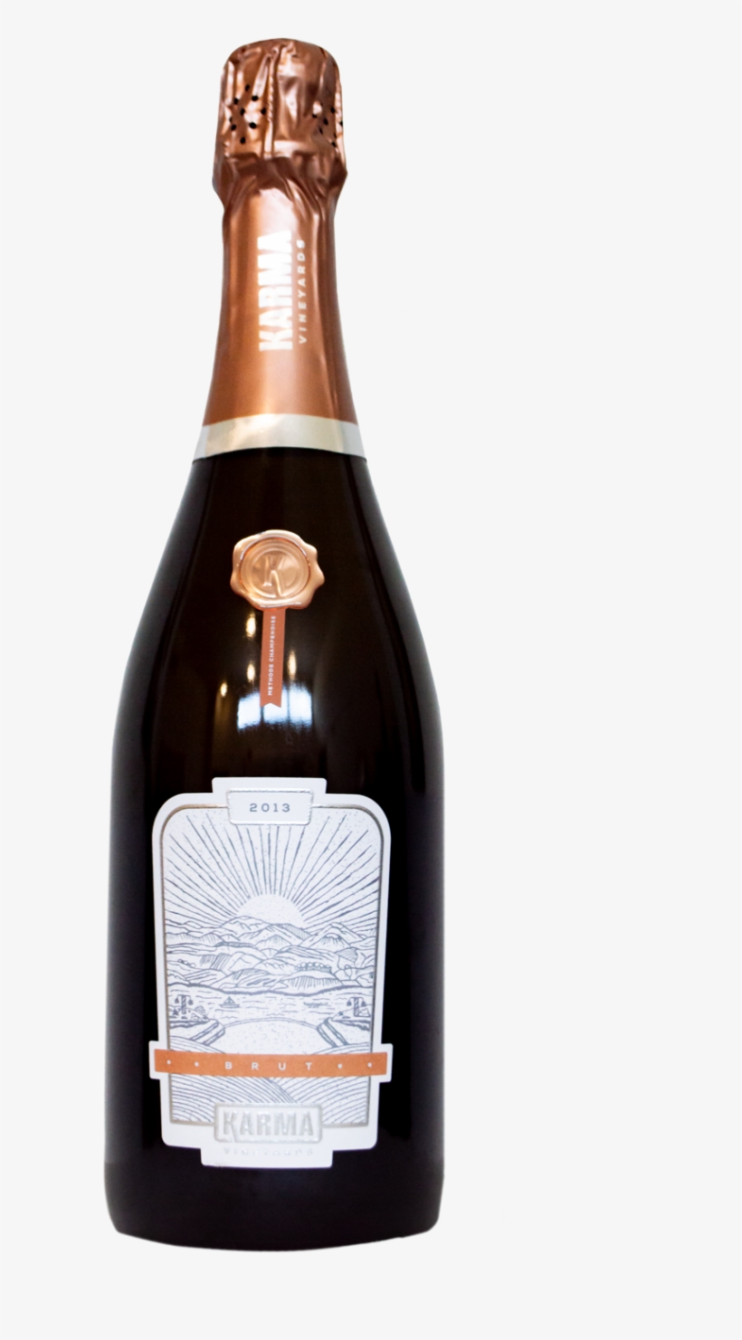 Methode Champenoise Brut - Glass Bottle, transparent png download