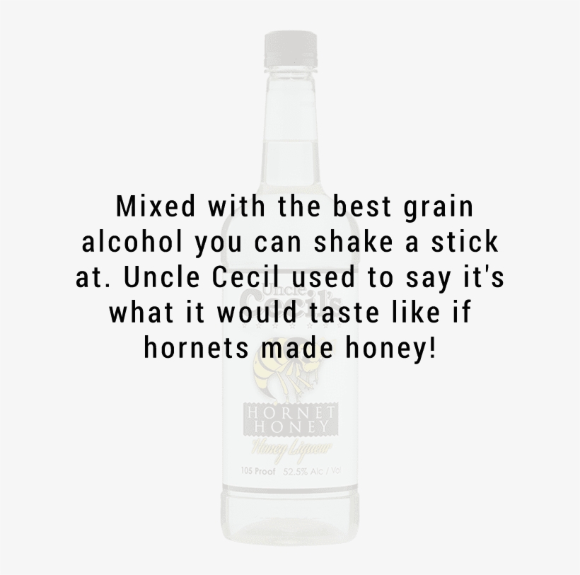 Od Beverage Company Uncle Cecil's Hornet Honey Liqueur - Glass Bottle, transparent png download