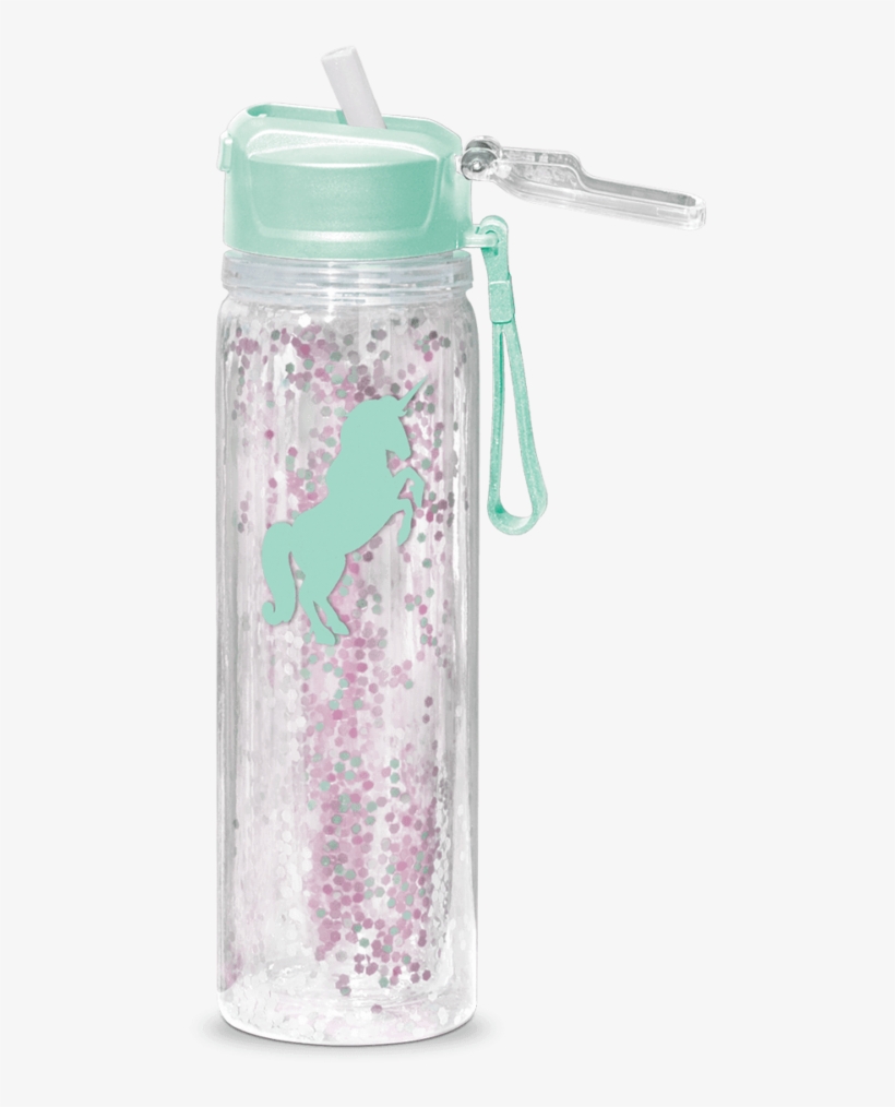 Unicorn Glitter Water Bottle - Water Bottle, transparent png download