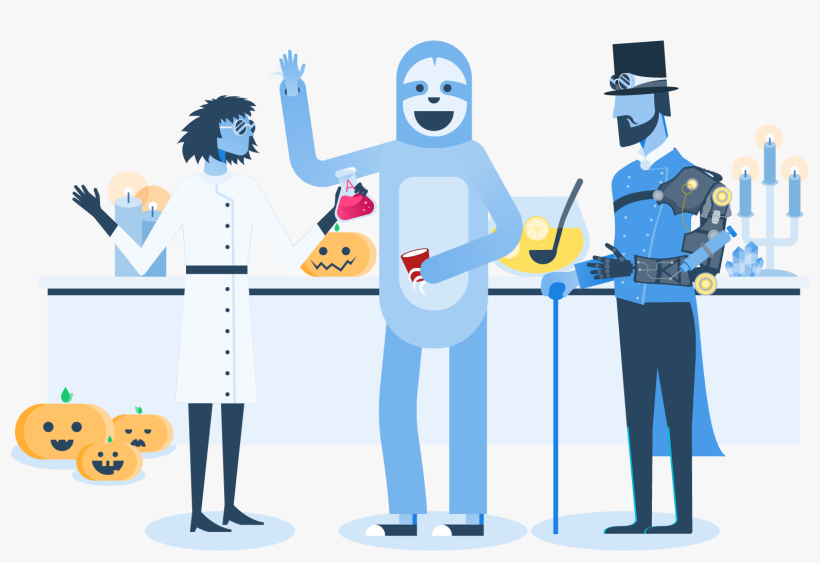 Halloween Party🎉 Team Pumpkin People Party Illustration - Cartoon, transparent png download