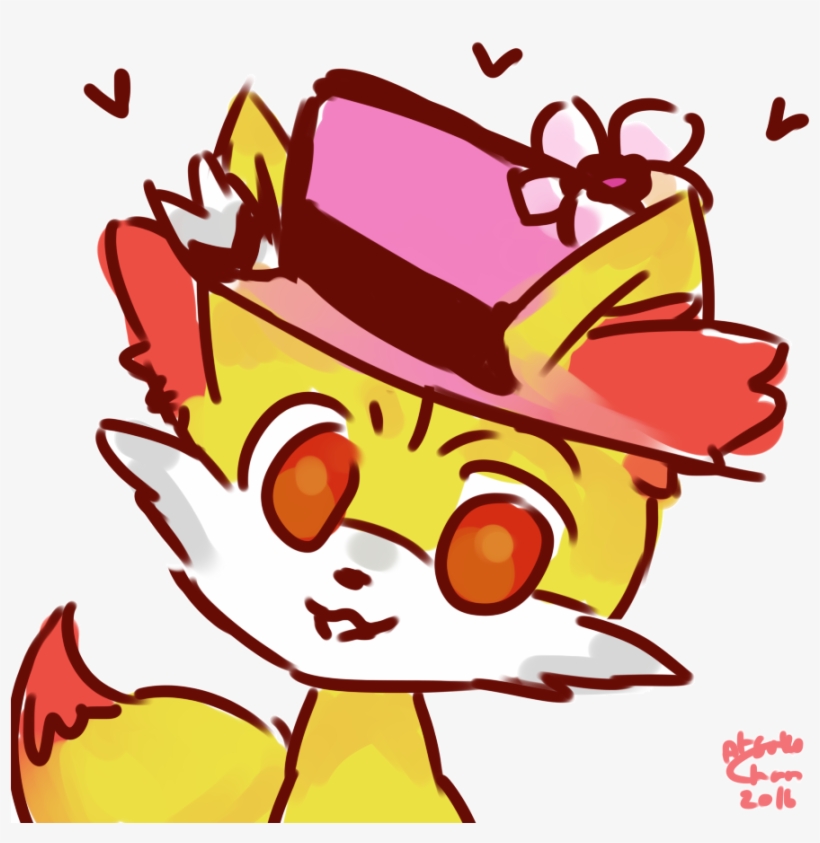 Request Kawaii Fennekin With A Hat - Cartoon, transparent png download