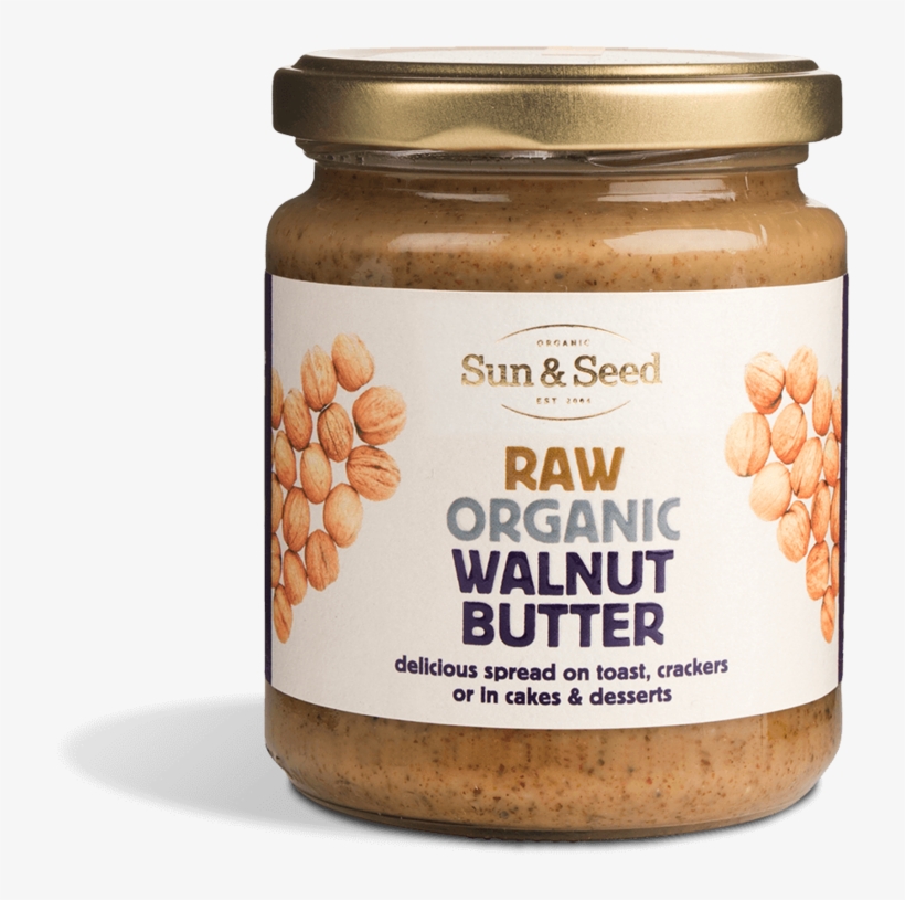Organic Raw Walnut Butter 250g - Sun & Seed, transparent png download