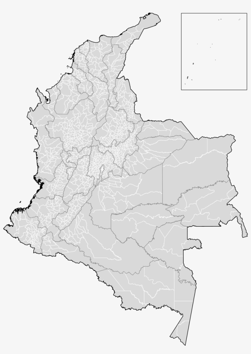 Mapa De Colombia - Division Municipal De Colombia, transparent png download