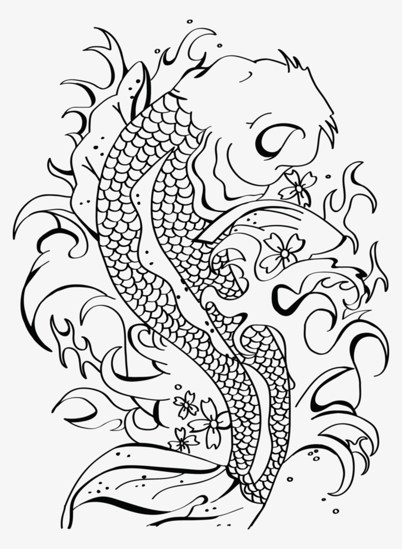 Koi Black And White, transparent png download
