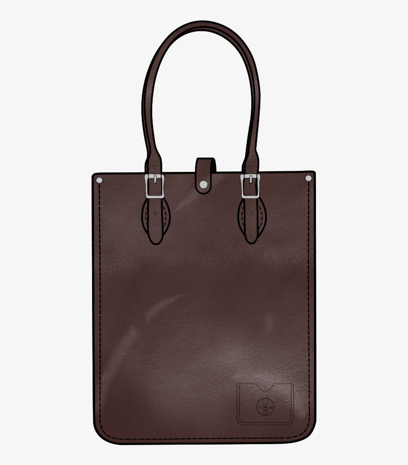 Portrait Tote In Premium Walnut Leather - Handbag, transparent png download
