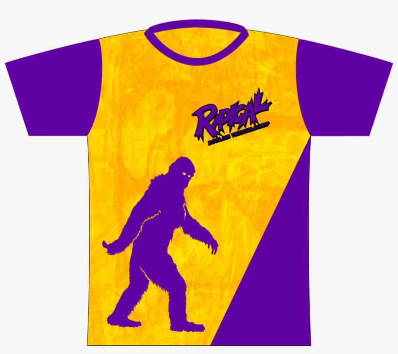 Radical Gold/purple Yeti Express Dye Sublimated Jersey - Bigfoot Silhouette Cut Out, transparent png download