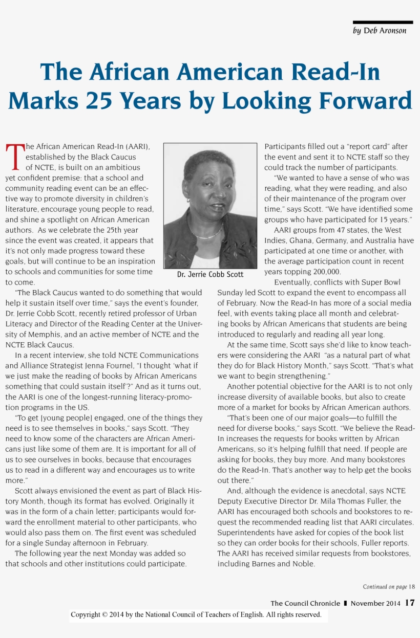 "the African American Read-in Marks 25 Years By Looking - Newsprint, transparent png download