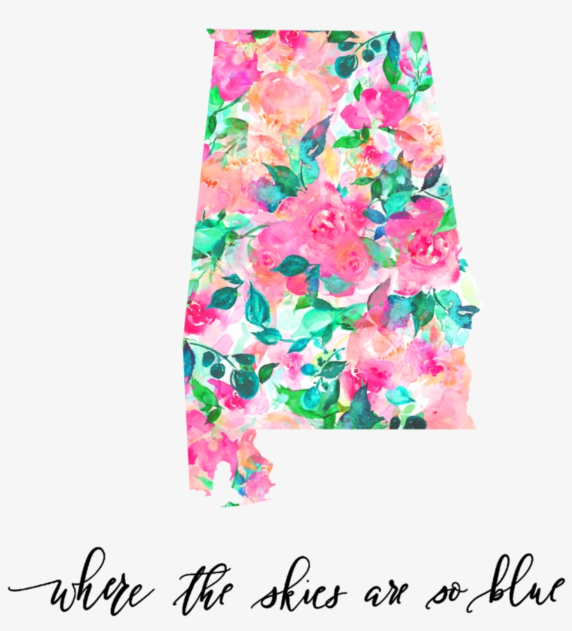 "where The Skies Are So Blue" Floral Alabama Raglan - Tennis Skirt, transparent png download