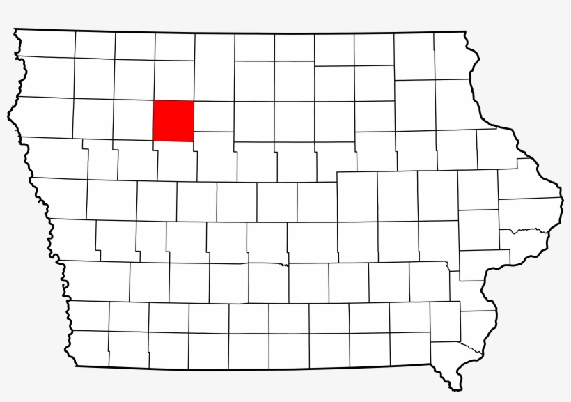Map Of Iowa Highlighting Pocahontas County - Okoboji Iowa On Map, transparent png download