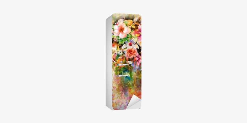 Abstract Colorful Flowers Watercolor Painting - Bouquet, transparent png download