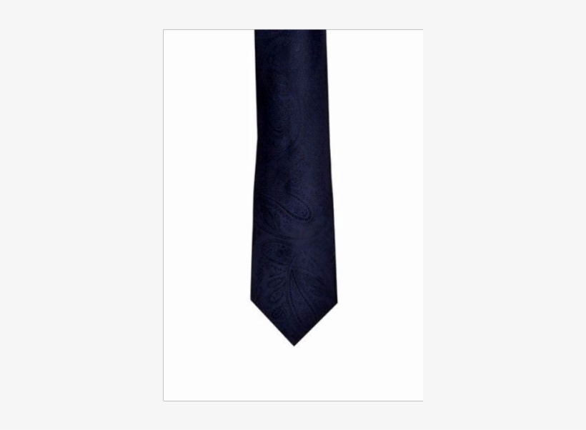 Mens Necktie Navy Blue Paisley Polyester Tie - Leather, transparent png download