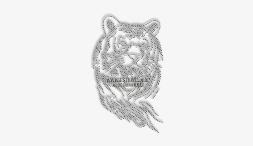 Crystal Tiger Head Rhinestone Hot Fix Motif - Tattoo, transparent png download