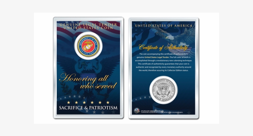 United States Marine Corps Emblem Jfk Kennedy Half - Coin, transparent png download