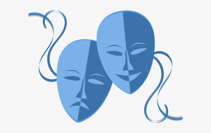 Theatre Masks Clip Art At Clker Com - Theatre Masks Clipart Png, transparent png download