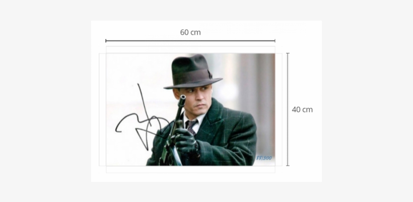 Promi-stuff - Johnny Depp Autographed 8"x 10" Public Enemies Holding, transparent png download