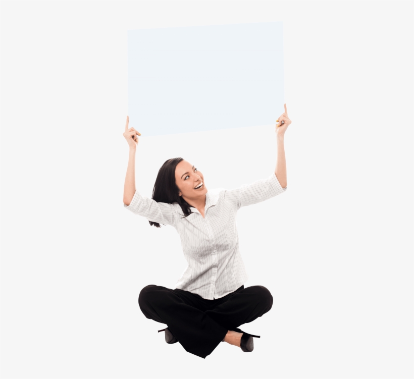 Free Png Girl Holding Banner Png Images Transparent - Girl Holding Png, transparent png download
