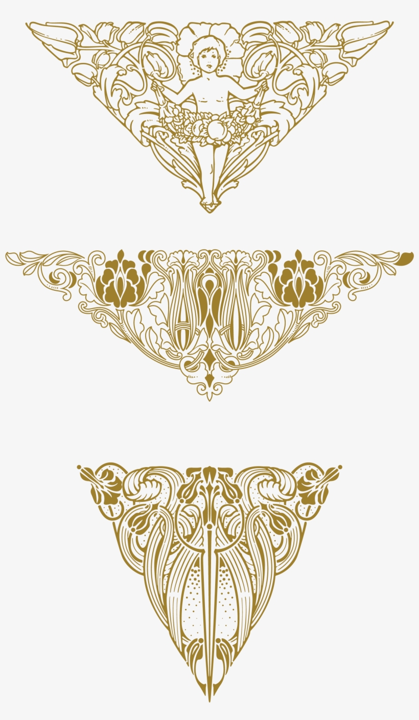 Clipart Stock Nouveau Ornaments Transprent Png Free - Art Deco Ornament Png, transparent png download