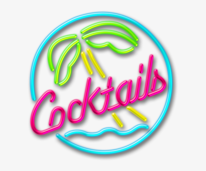 Neon Cocktails - Cocktails Neon Sign Png Transparent PNG - 601x600