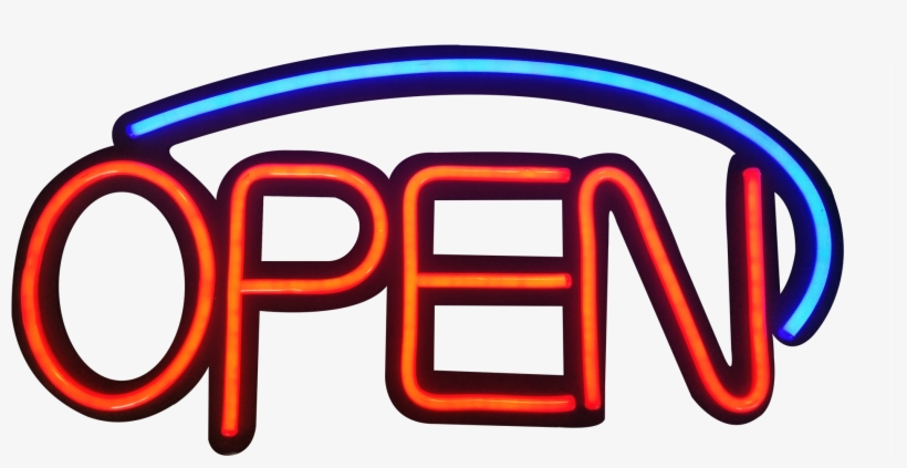 Led Neon Rope Strip Indoor Window Display Sign- "open" - Graphics, transparent png download