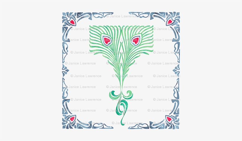 Art Deco Feathers - Art Nouveau, transparent png download