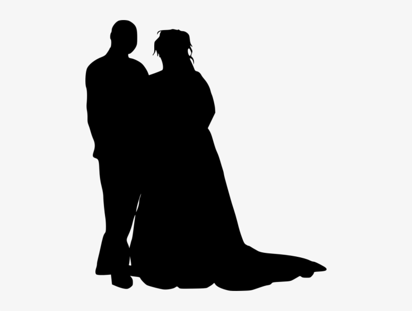Banner Transparent Library Bride Silhouette Clipart - Groom Bride Silhouette, transparent png download