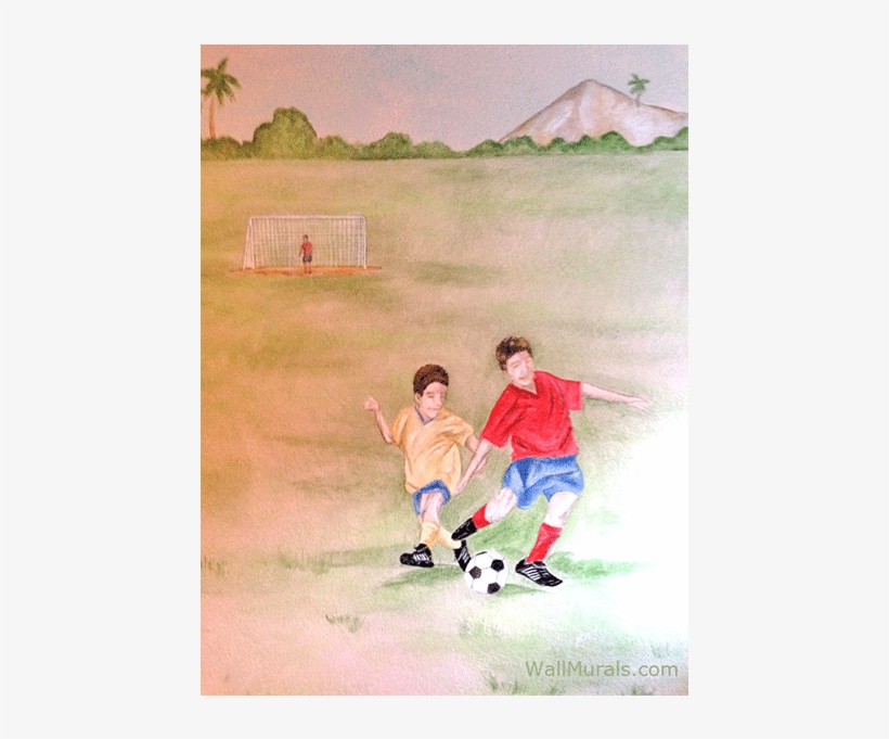 Soccer Wall Mural - Painting, transparent png download