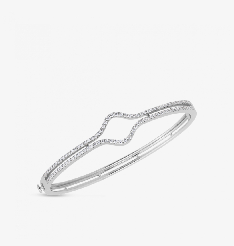 Roberto Coin Art Deco Bangle With Diamonds - Engagement Ring, transparent png download