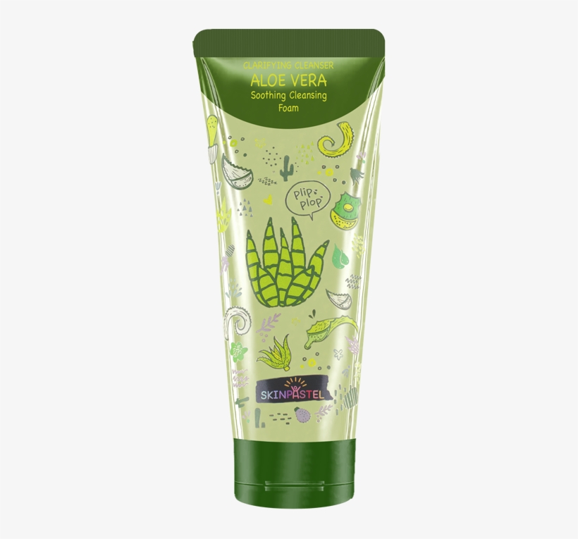 Skinpastel Aloevera Soothing Clearning Foam Small - Cosmetics, transparent png download