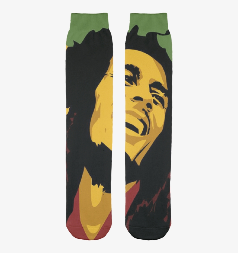 Bob Marley Print Socks - Sock, transparent png download