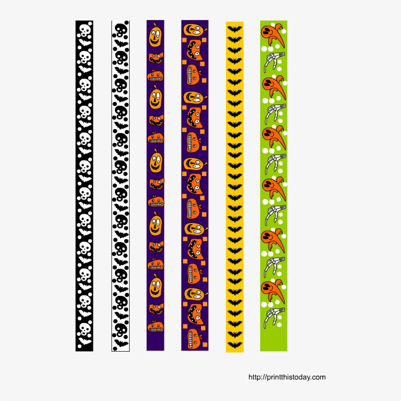 Free Printable Halloween Washi Tape Set 1 Pegatinas, - Pattern, transparent png download