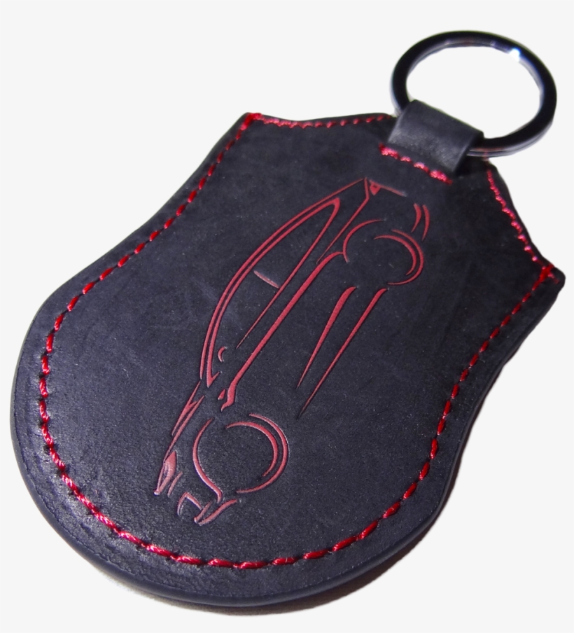 Tesla Model X Key Distressed Black Leather Fob Pocket - Keychain, transparent png download