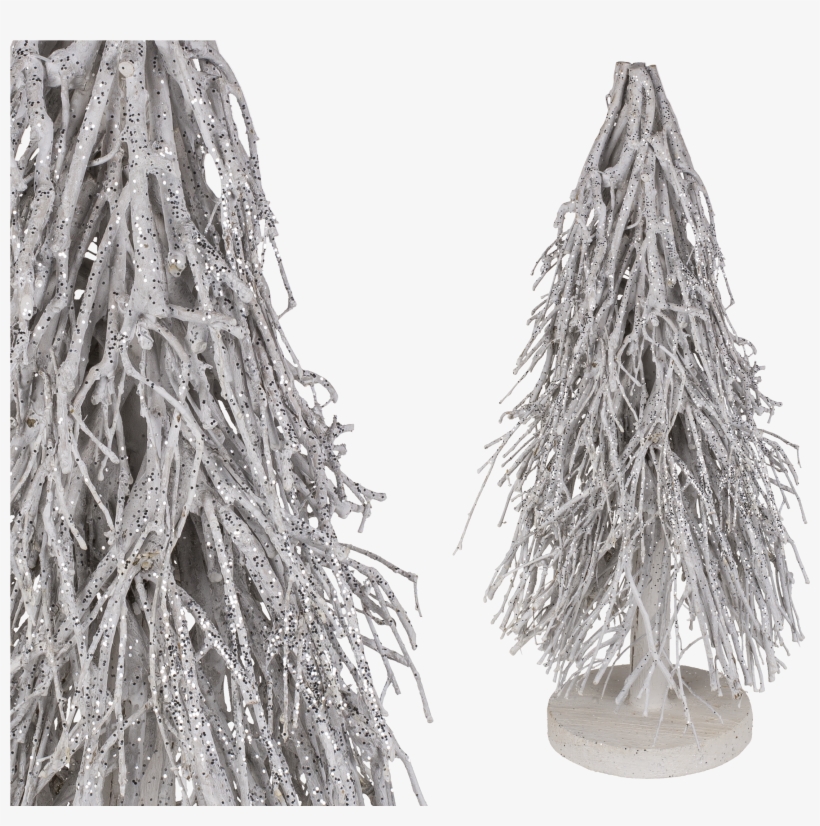 White Christmas Tree Made Of Wooden Branches - Christmas Tree, transparent png download
