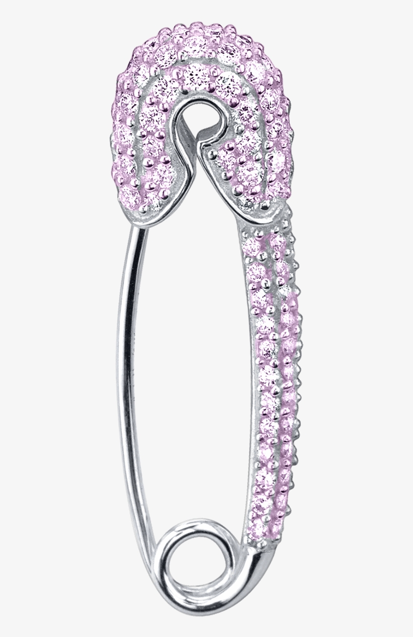 Medium Pink Sapphire Safety Pin Earring - Engagement Ring, transparent png download