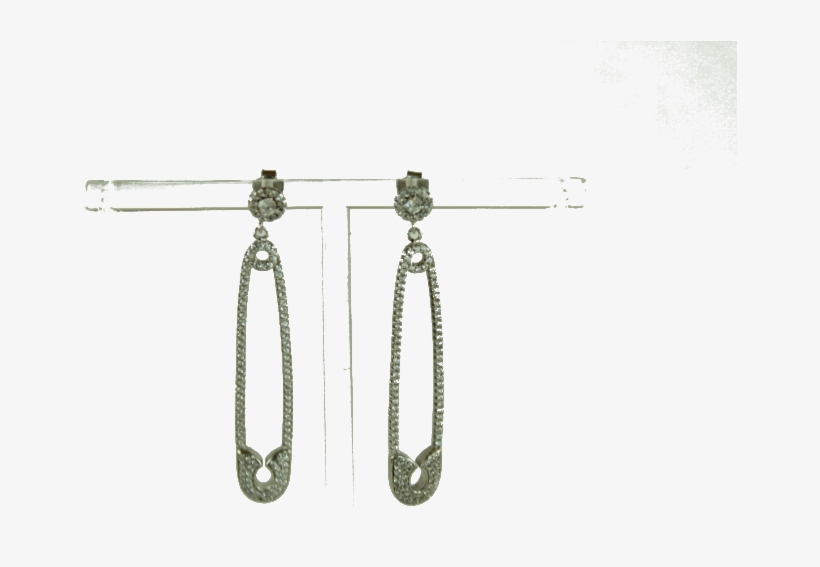 Crystal Safety Pin Earrings - Earrings, transparent png download