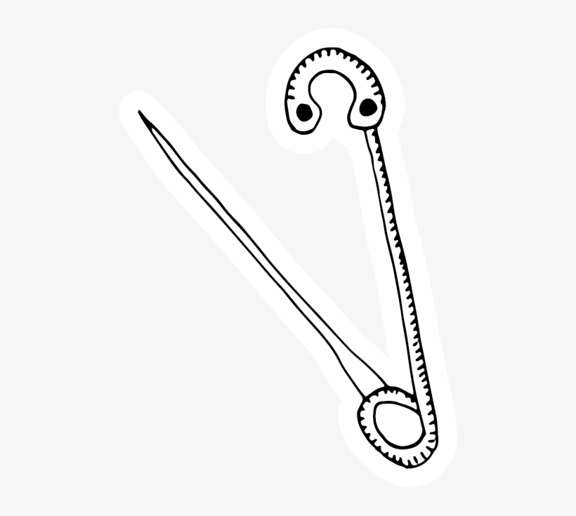 Safety Pin Cut - Monochrome, transparent png download