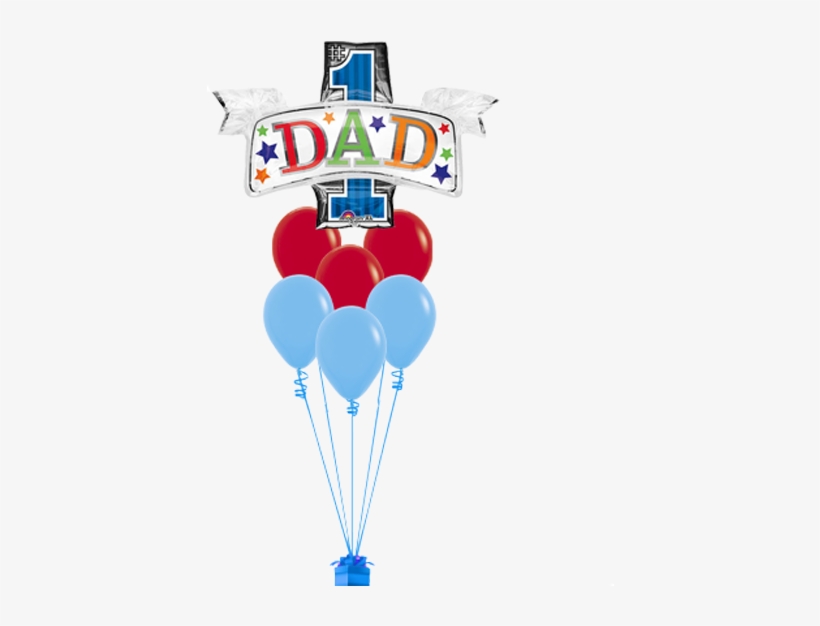#1 Dad Balloon Bouquet - Father's Day Balloon Bouquet, transparent png download