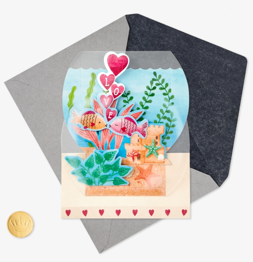 Lucky In Love Fishbowl Pop Up Anniversary Card, transparent png download