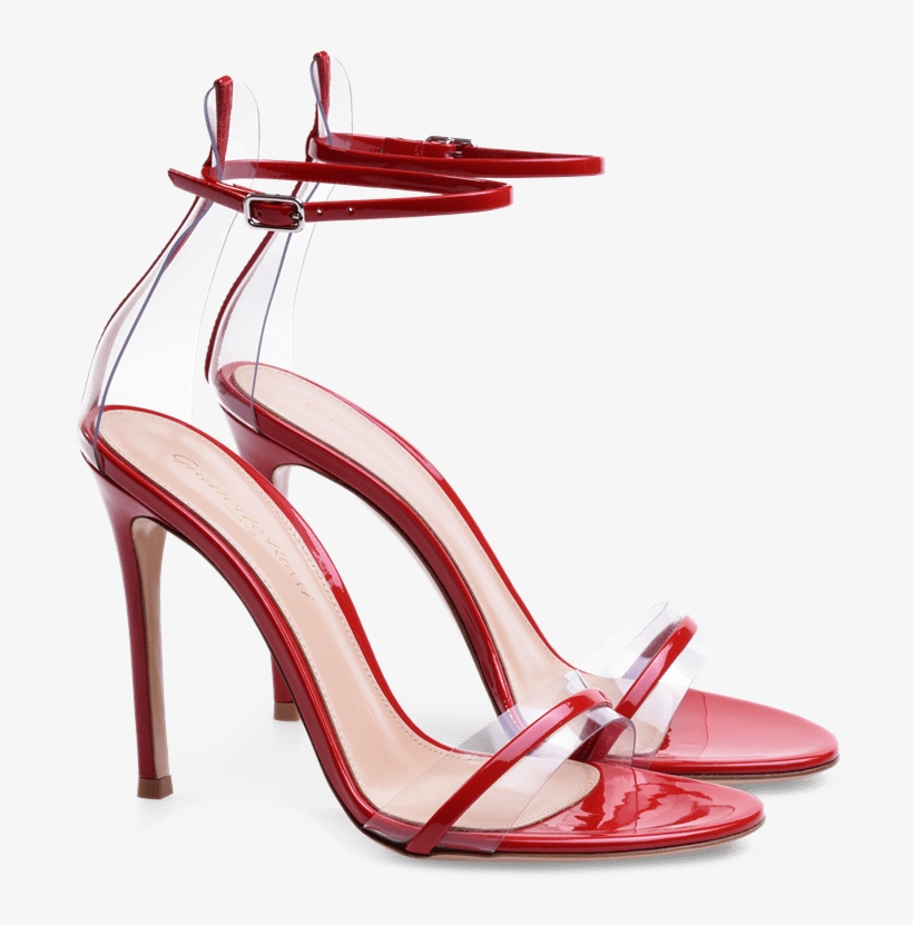 Red G-string Sandals In Leather And Plexi - Basic Pump, transparent png download