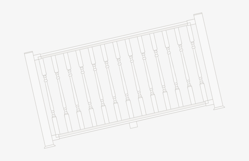Railing Line Drawing By Tidewater Virginia Peninsula - Outdoor Bench, transparent png download