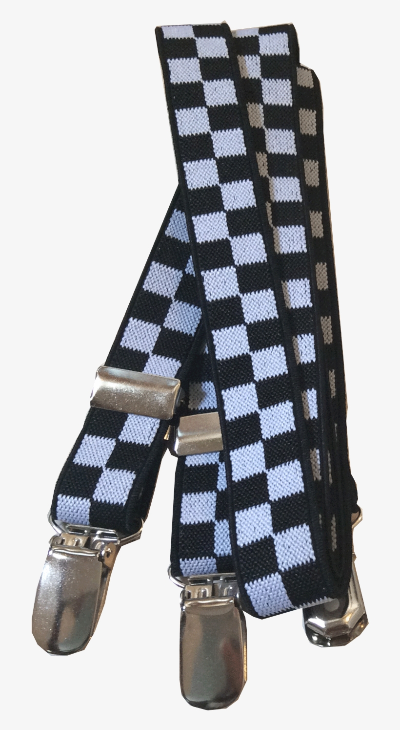 Black & White Checkered Suspender - Tartan, transparent png download