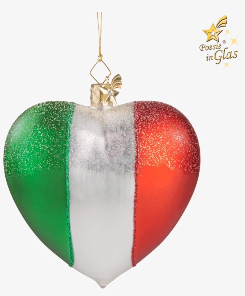 Heart Flag Italy - Christmas Ornament Transparent PNG - 1000x1000