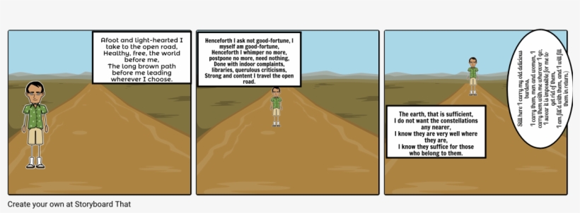 Afoot And Light-hearted I Take To The Open Road, H - Cartoon, transparent png download