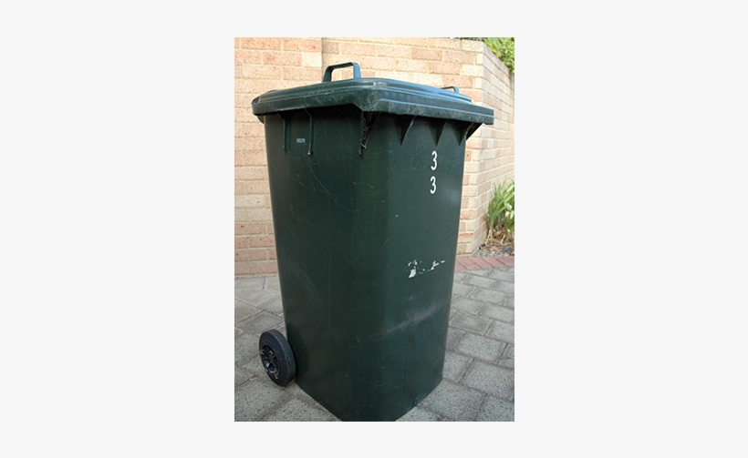 A Green Trash Bin On A Patio - Wheelie Bin, transparent png download