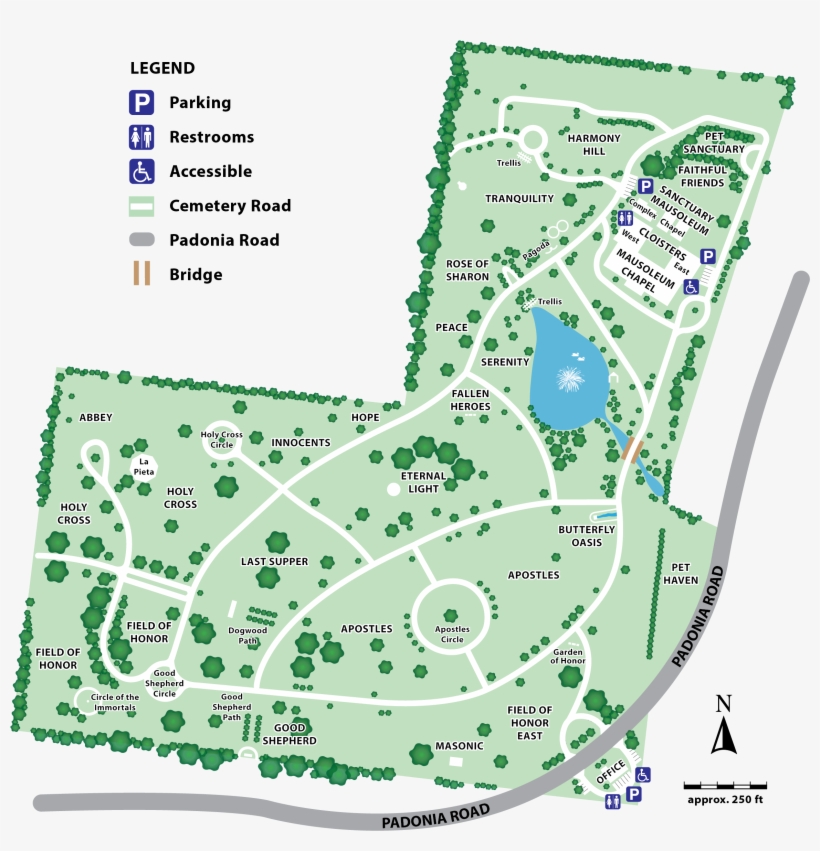 Garden Map - Dulaney Valley Memorial Gardens, transparent png download