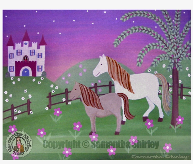 Royal Pastures Princess Castle Horses Girls Kids Wall - Child, transparent png download