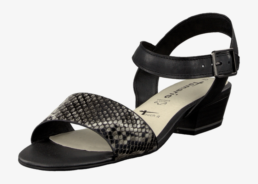 Tamaris - 28204-24 Black/snake - Slide Sandal, transparent png download