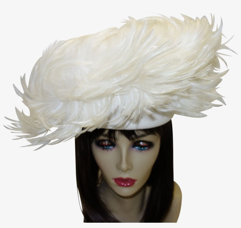 This Is An Absolutely Incredible White Feather Hat - Costume Hat, transparent png download