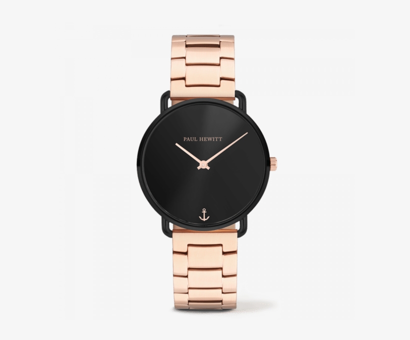 Black And Rose Gold Watch, transparent png download